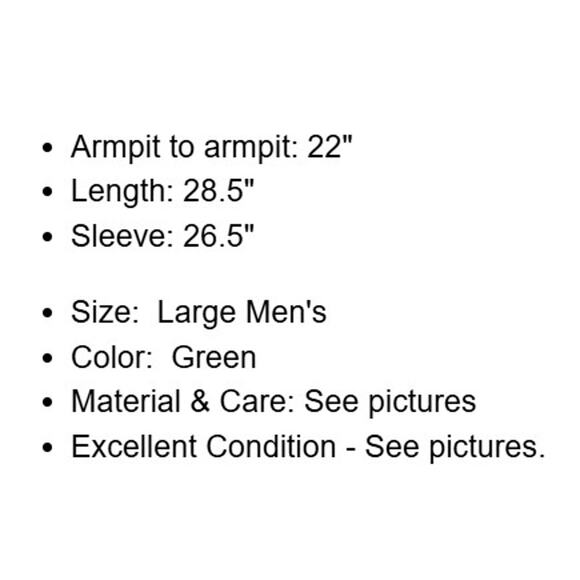 Proban FR-7A Shirt Jacket Mens Large Flame Resistant Green Snaps Long Sleeve - Picture 6 of 14